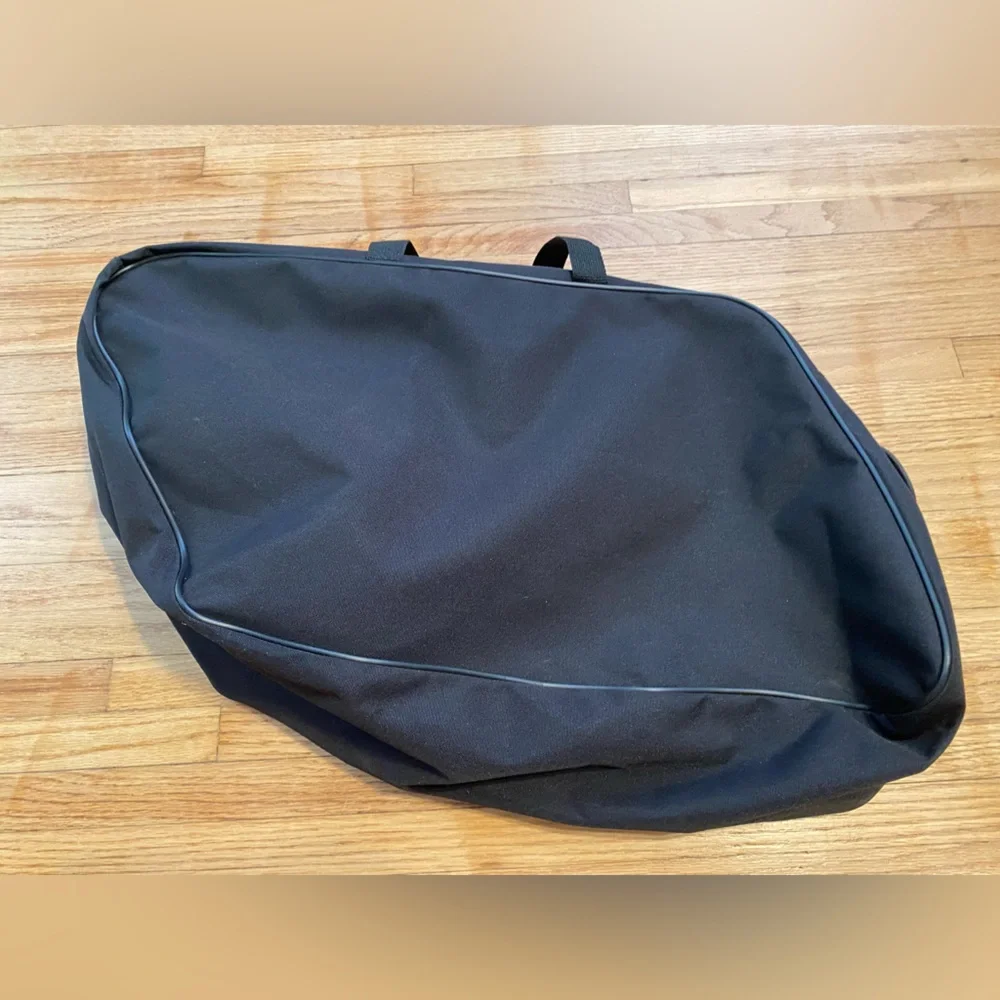 Harley Davidson Asymmetrical Black Duffle Bag Riding Bag 22 x 10 x 6 Zip Canvas